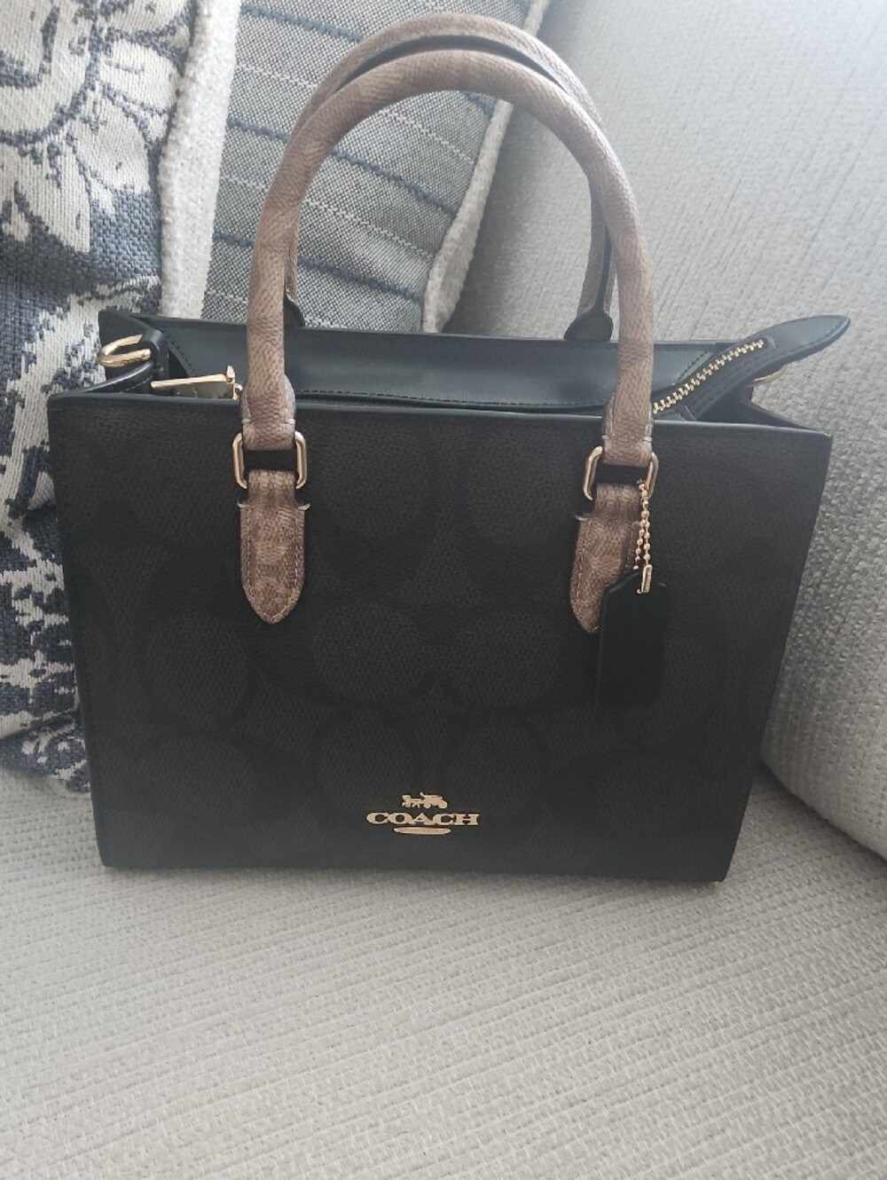 Coach Brown and Gold Small Satchel with Removable Strap - Picture 5 of 5